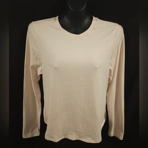 SKIMS Cotton Jersey Long Sleeve T-Shirt Barely Pink Size 2X Pre-Owned